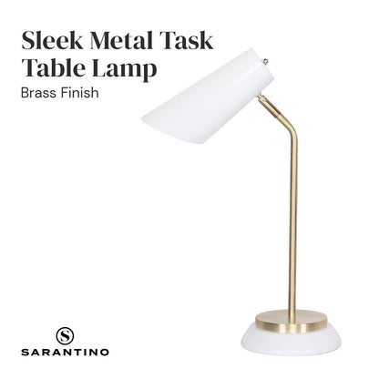 Sarantino Electric Reading Light Table Lamp Brass Finish - White-Home & Garden > Lighting-Koala Lamps and Lighting