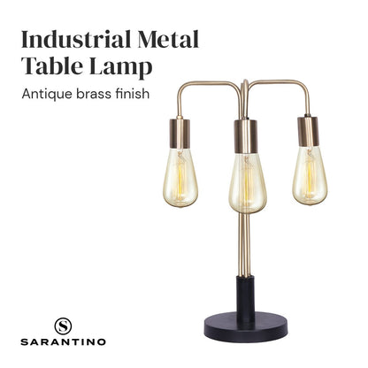 Sarantino Exposed Bulb Industrial Table Lamp-Home & Garden > Lighting-Koala Lamps and Lighting