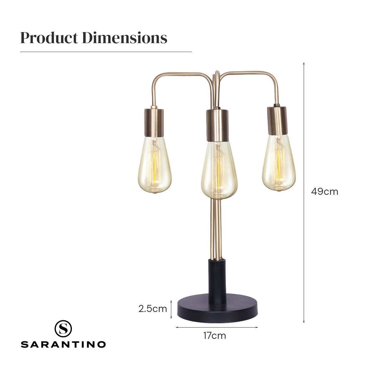 Sarantino Exposed Bulb Industrial Table Lamp-Home & Garden > Lighting-Koala Lamps and Lighting