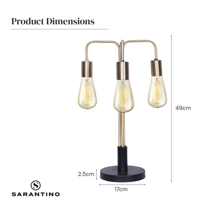 Sarantino Exposed Bulb Industrial Table Lamp-Home & Garden > Lighting-Koala Lamps and Lighting