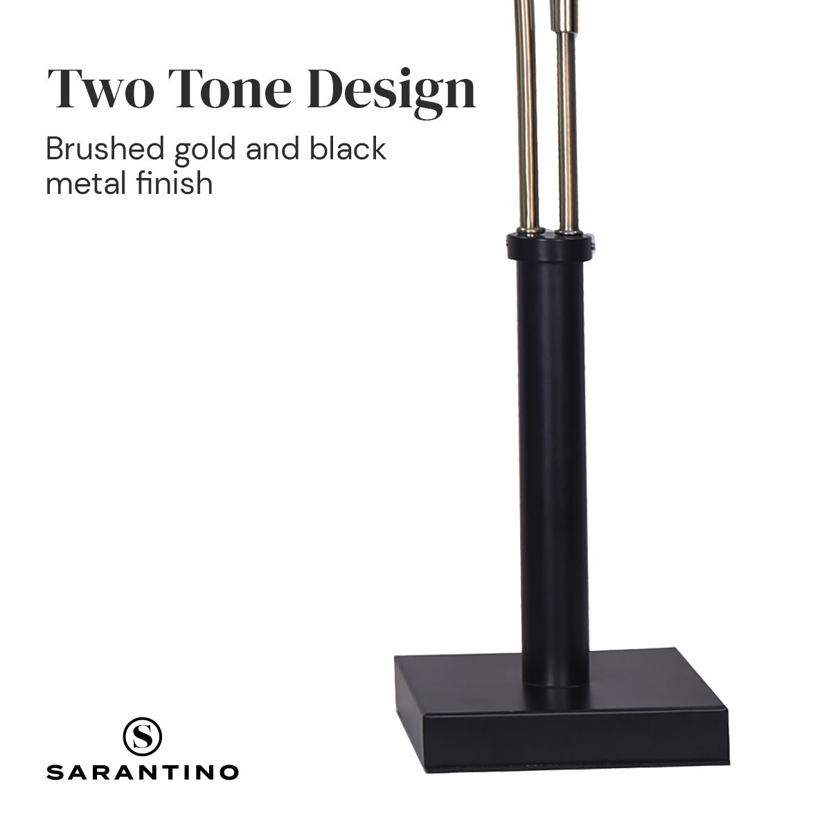 Sarantino LED Metal Table Lamp with 2 Lights Brushed Gold Black Finish-Home & Garden > Lighting-Koala Lamps and Lighting