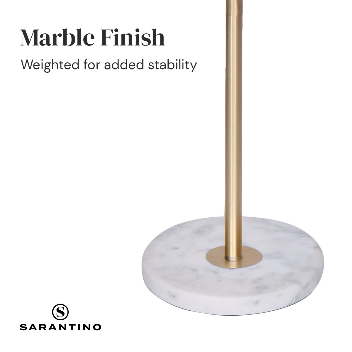 Sarantino Marble & Metal End Table Top Floor Lamp-Home & Garden > Lighting-Koala Lamps and Lighting