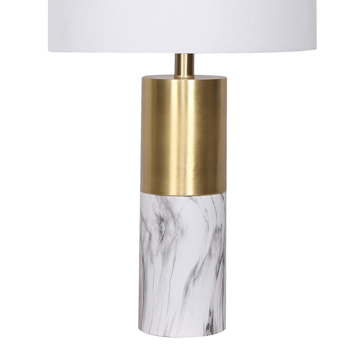 Sarantino Metal And Marble Table Lamp - White-Home & Garden > Lighting-Koala Lamps and Lighting