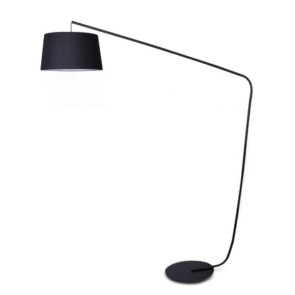 Sarantino Metal Arc Floor Lamp in Black Finish with Linen Taper Shade-Home & Garden > Lighting-Koala Lamps and Lighting