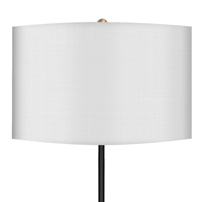 Sarantino Metal Floor Lamp Brushed Brass Finish with White Shade-Home & Garden > Lighting-Koala Lamps and Lighting