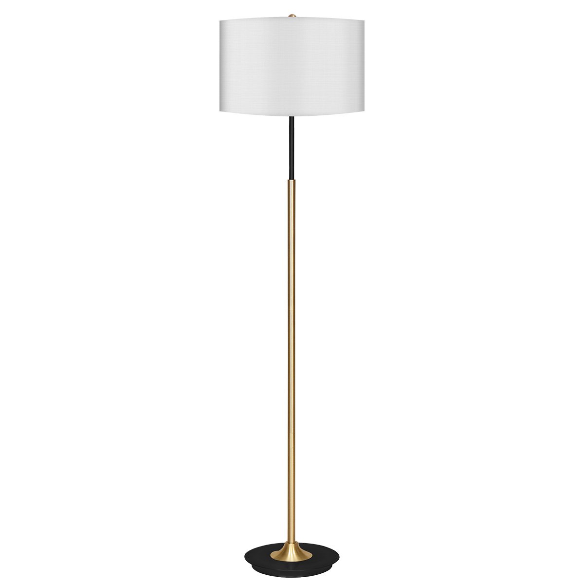 Sarantino Metal Floor Lamp Brushed Brass Finish with White Shade-Home & Garden > Lighting-Koala Lamps and Lighting