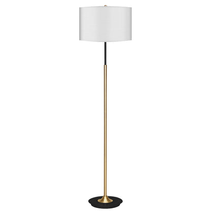 Sarantino Metal Floor Lamp Brushed Brass Finish with White Shade-Home & Garden > Lighting-Koala Lamps and Lighting