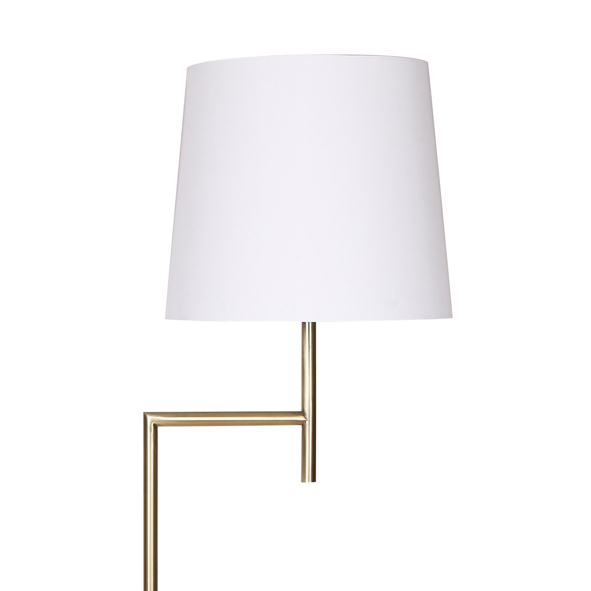 Sarantino Metal Floor Lamp in Antique Brass Finish with Cream Linen Fabric Shade-Home & Garden > Lighting-Koala Lamps and Lighting