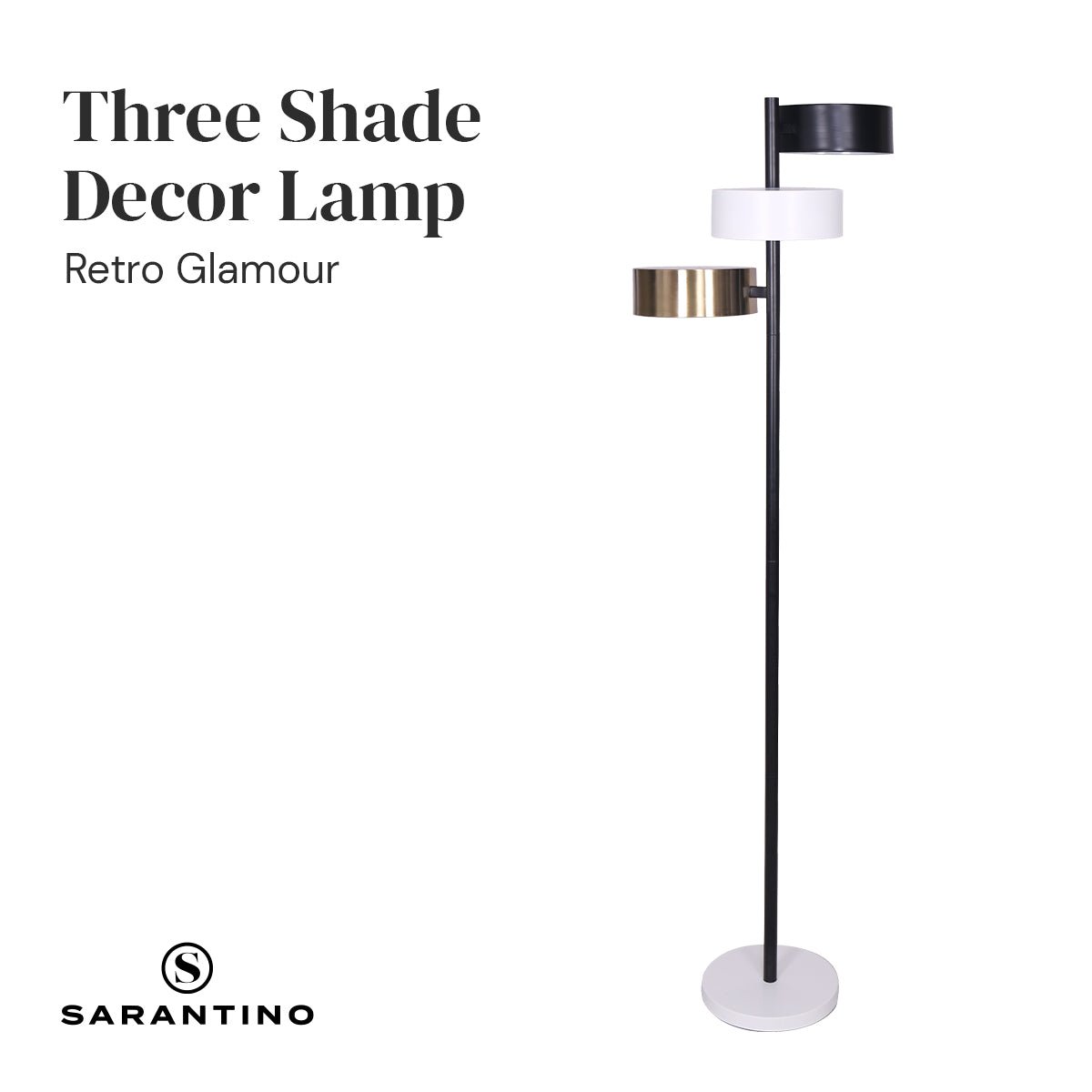 Sarantino Metal Floor Lamp with 3 Swirl Shades-Home & Garden > Lighting-Koala Lamps and Lighting