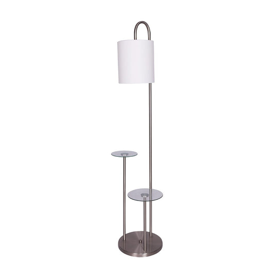 Sarantino Metal Floor Lamp with Glass Shelves-Home & Garden > Lighting-Koala Lamps and Lighting