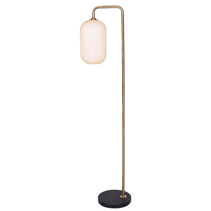 Sarantino Metal Floor Lamp With Opal Glass Shade-Home & Garden > Lighting-Koala Lamps and Lighting