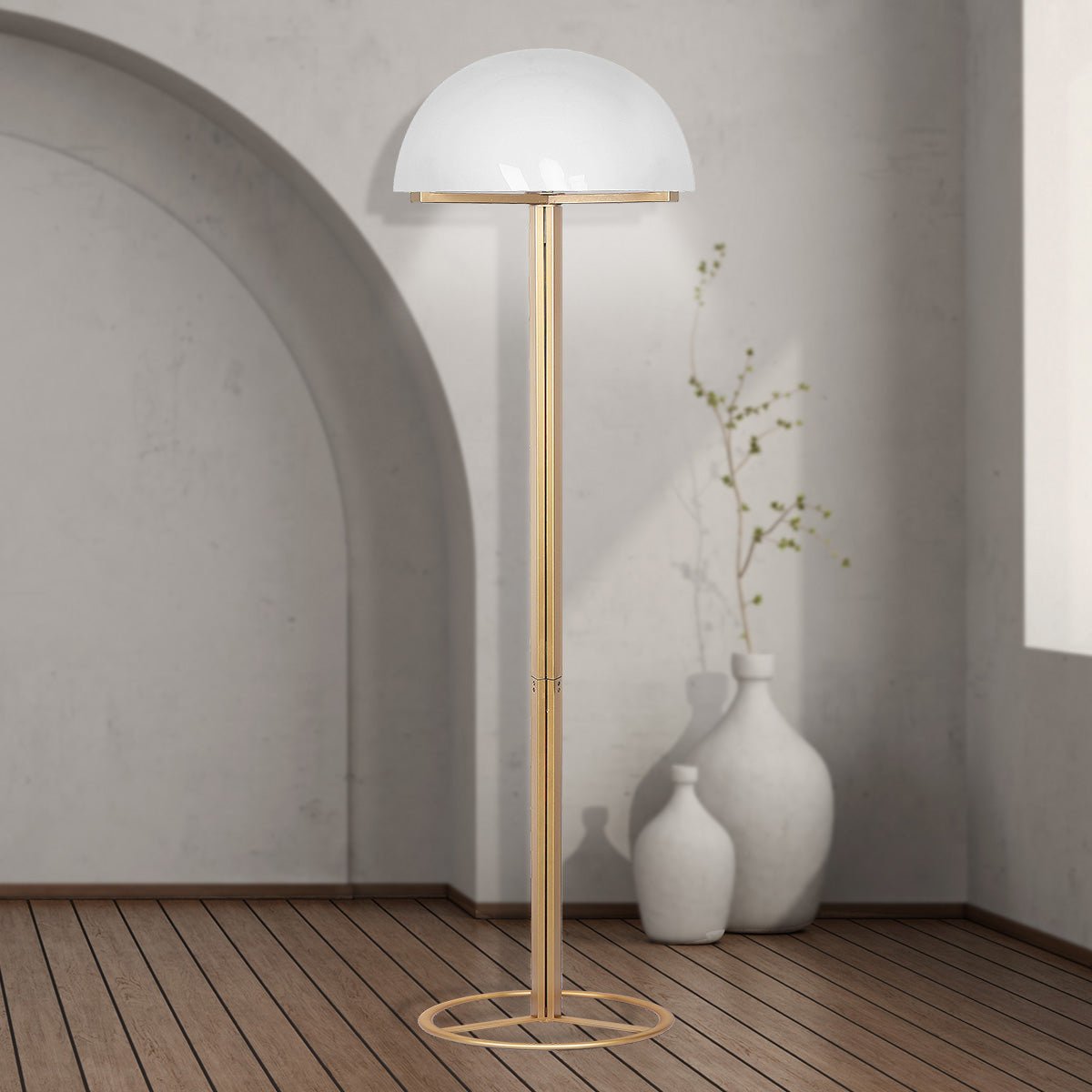 Sarantino Metal Floor Lamp with White Acrylic Shade by Sarantino-Home & Garden > Lighting-Koala Lamps and Lighting