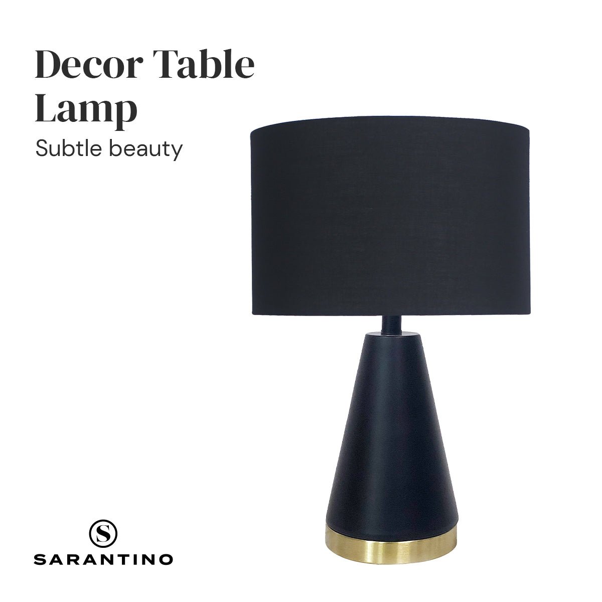 Sarantino Metal Table Lamp in Black and Gold-Home & Garden > Lighting-Koala Lamps and Lighting