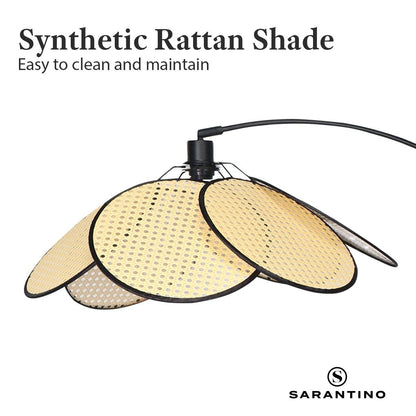 Sarantino Minimalist Synthetic Rattan Floor Lamp-Home & Garden > Lighting-Koala Lamps and Lighting