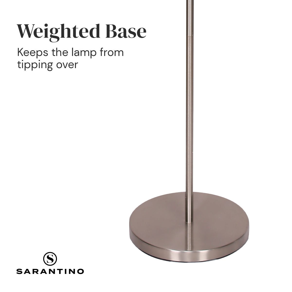 Sarantino Nickel Metal Arc Floor Lamp-Home & Garden > Lighting-Koala Lamps and Lighting