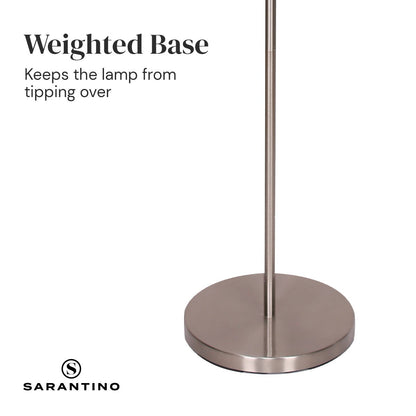 Sarantino Nickel Metal Arc Floor Lamp-Home & Garden > Lighting-Koala Lamps and Lighting