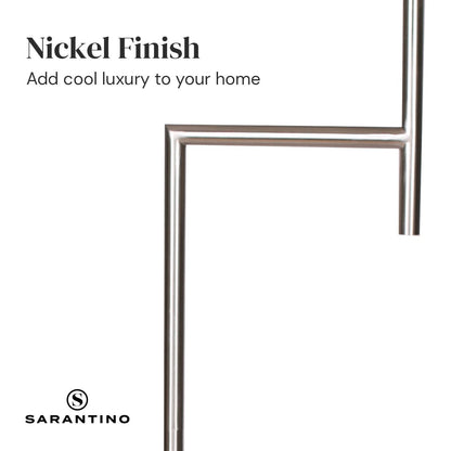 Sarantino Nickel Metal Arc Floor Lamp-Home & Garden > Lighting-Koala Lamps and Lighting