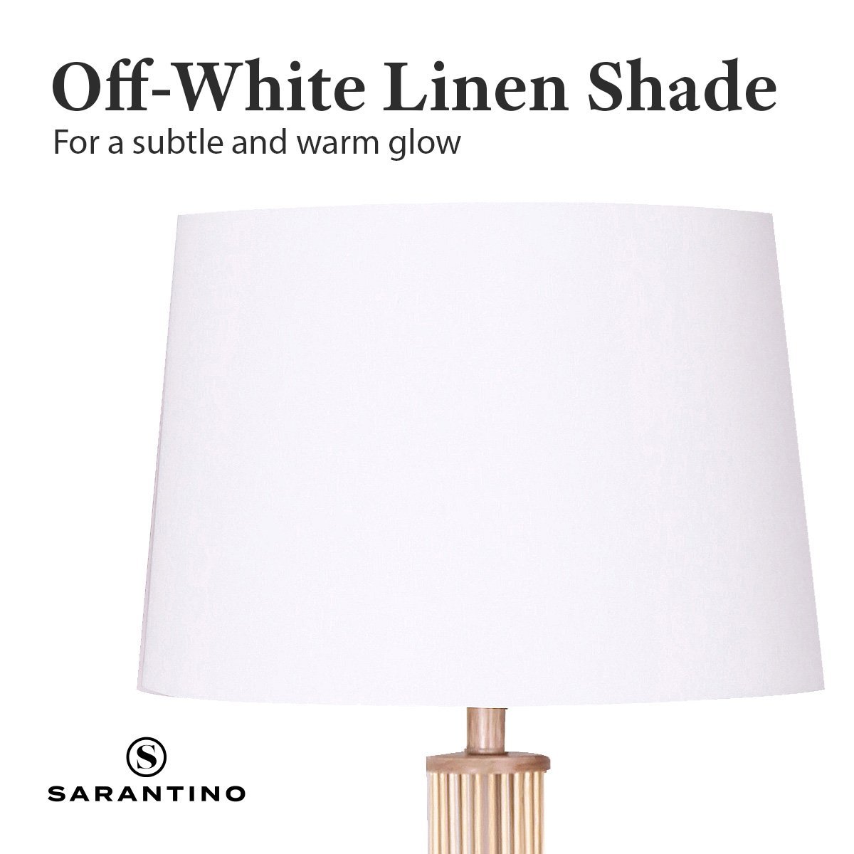 Sarantino Rattan Floor Lamp With Off-White Linen Shade by Sarantino-Home & Garden > Lighting-Koala Lamps and Lighting