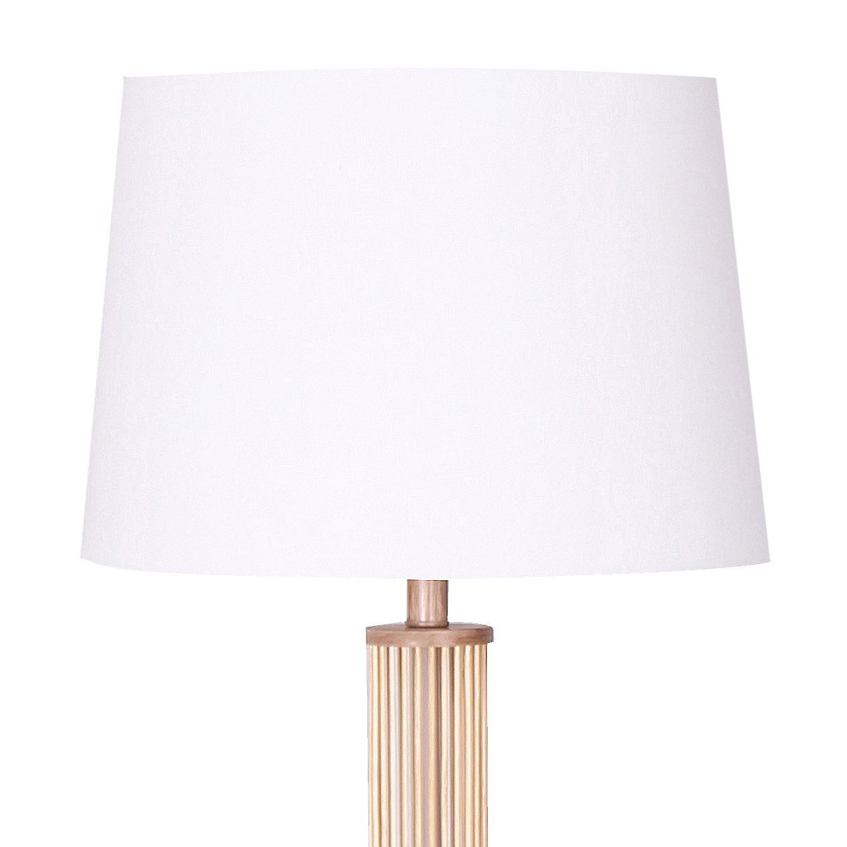 Sarantino Rattan Floor Lamp With Off-White Linen Shade by Sarantino-Home & Garden > Lighting-Koala Lamps and Lighting