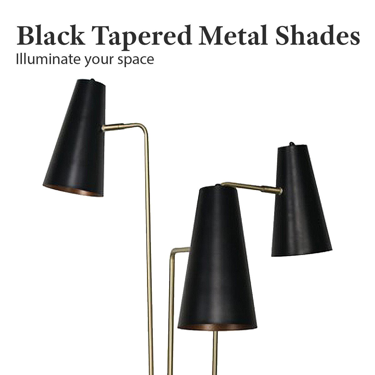 Sarantino Three Metal Shade Floor Lamp-Home & Garden > Lighting-Koala Lamps and Lighting