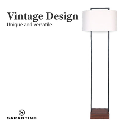 Sarantino Wood Floor Lamp in Cherry Finish-Home & Garden > Lighting-Koala Lamps and Lighting