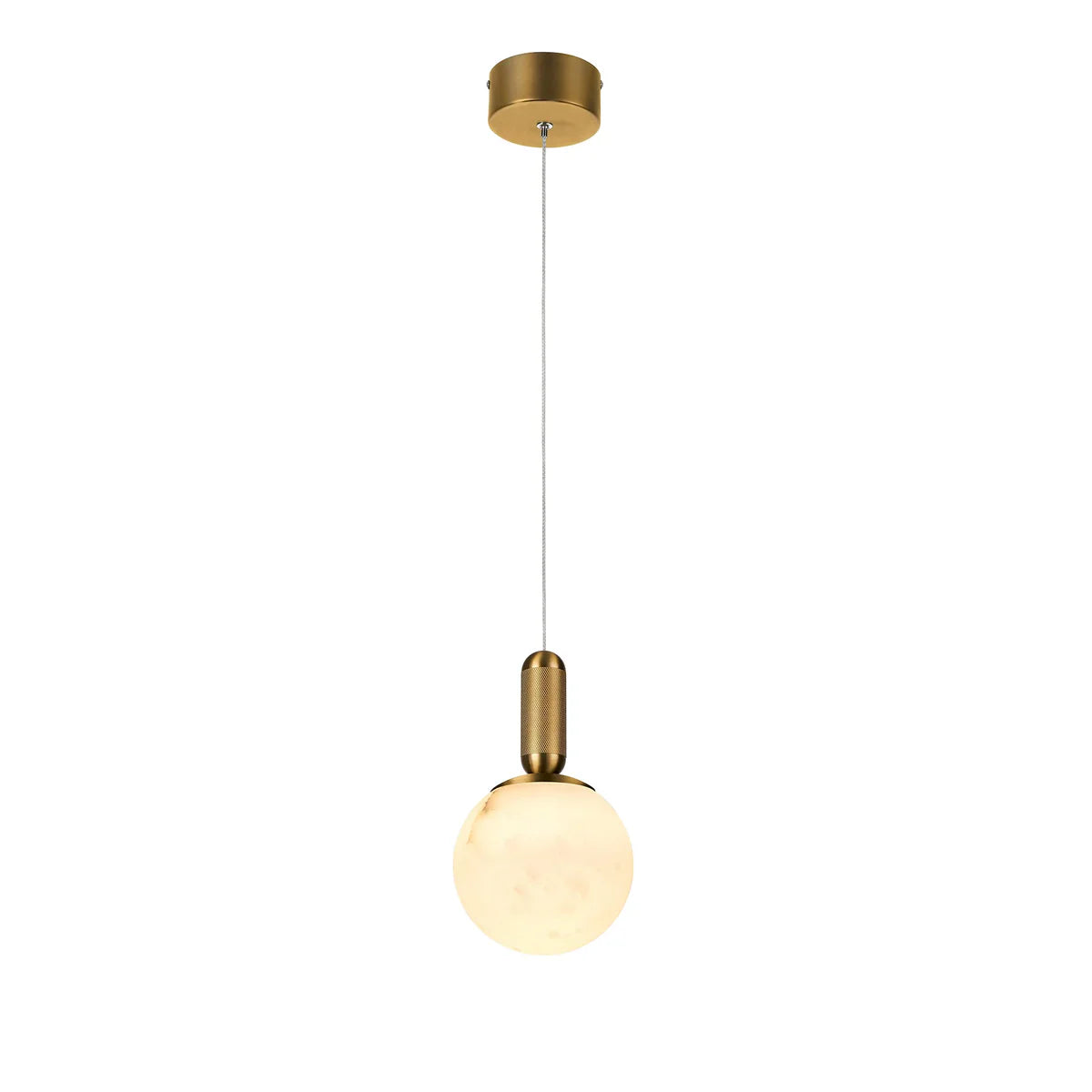 SATURN Brass Spanish Marble LED Pendant Light