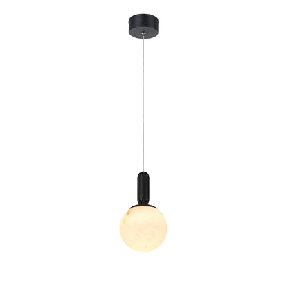 SATURN Black Spanish Marble LED Pendant Light