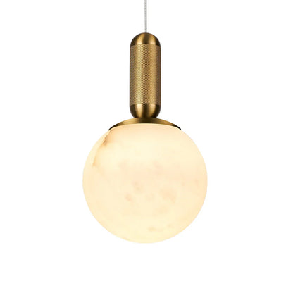 SATURN Brass Spanish Marble LED Pendant Light