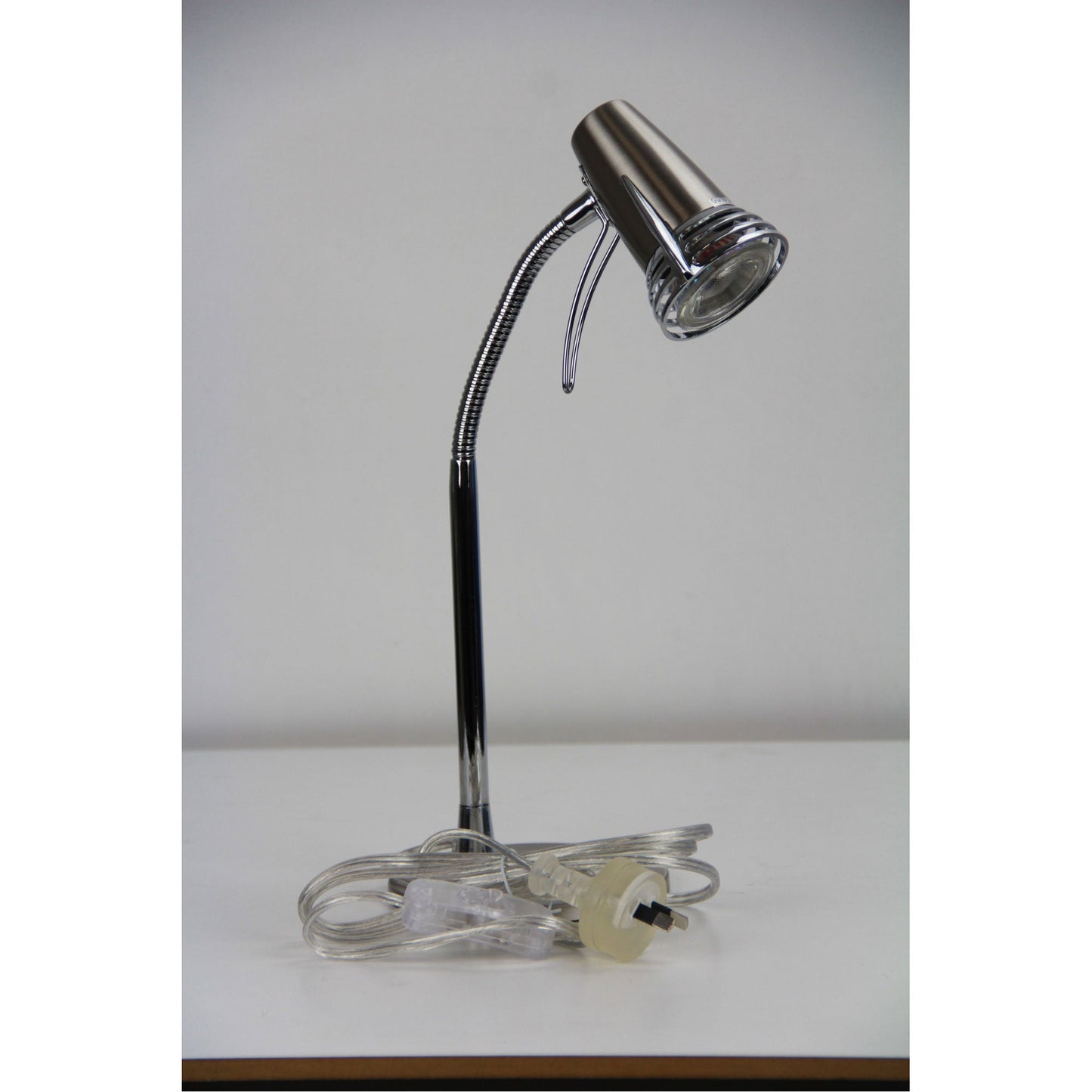 Scoot LED Desk Lamp Brushed Chrome-TABLE AND FLOOR LAMPS-Oriel