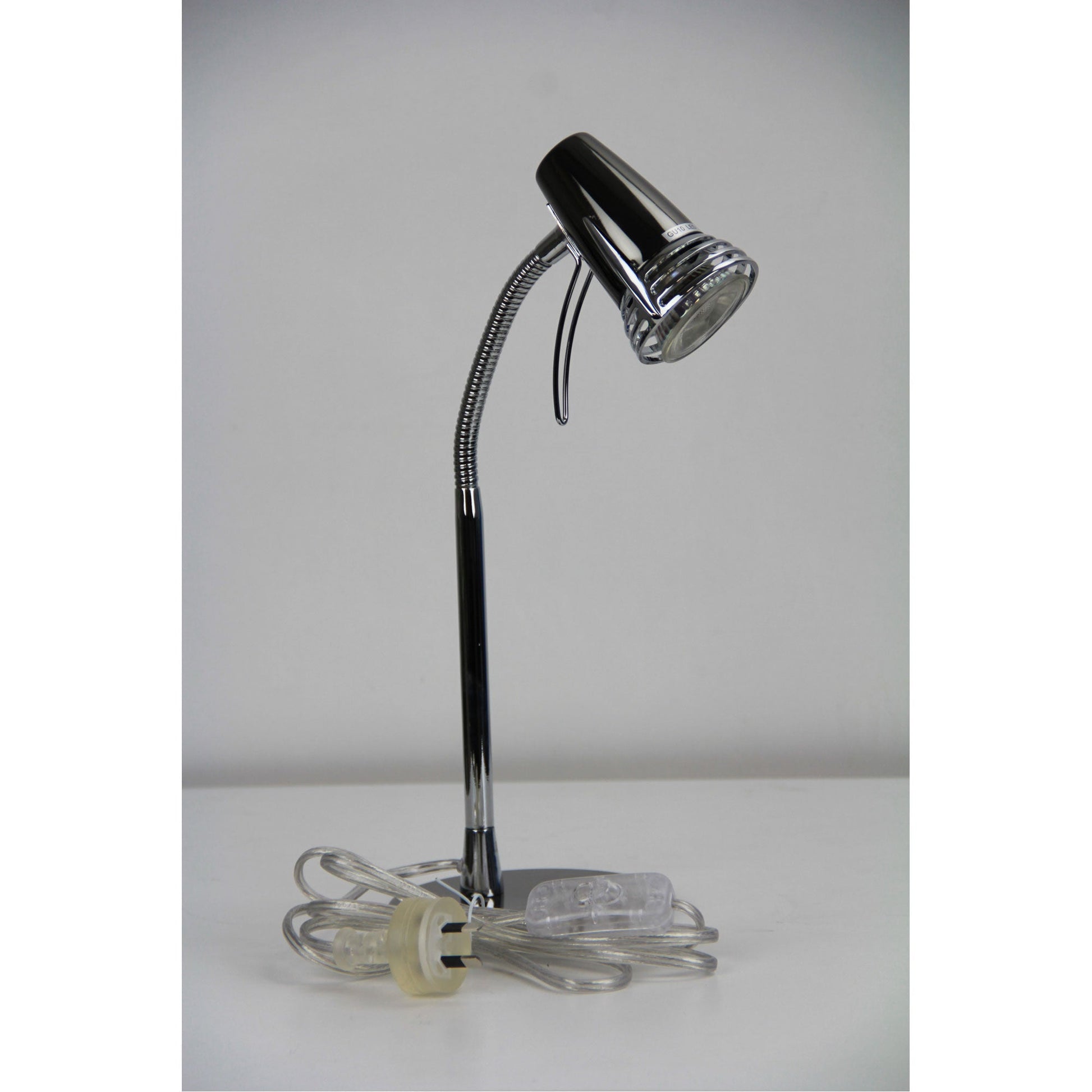 Scoot LED Desk Lamp Gunmetal and Chrome-TABLE AND FLOOR LAMPS-Oriel