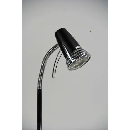 Scoot LED Desk Lamp Matt Black and Chrome-TABLE AND FLOOR LAMPS-Oriel