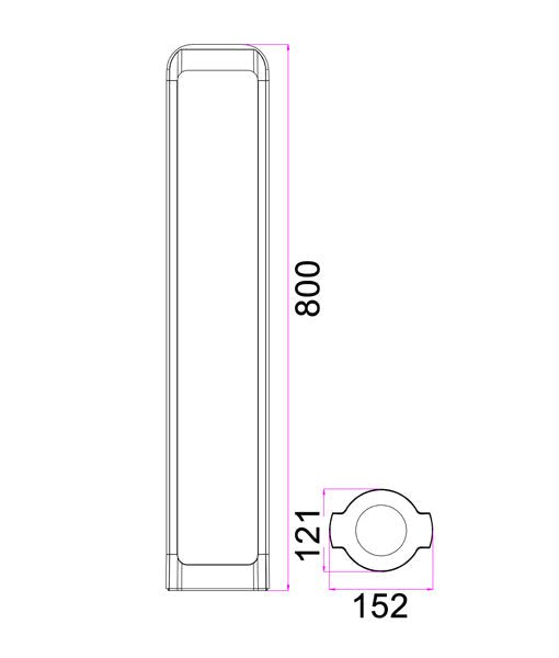 SEKER Exterior LED Bollard Light Dark Grey 13W 3000K IP65 800mm - SEKER3-Bollard Lights-CLA Lighting