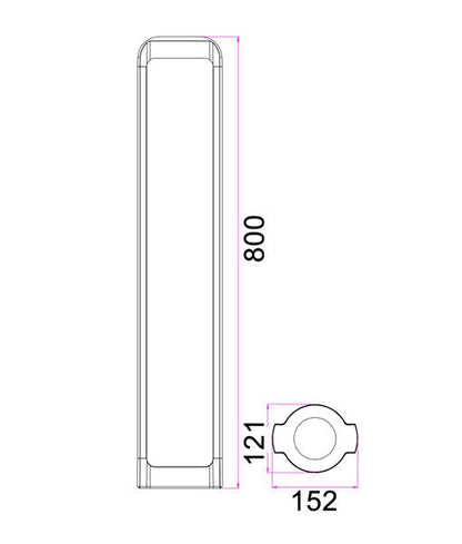 SEKER Exterior LED Bollard Light Dark Grey 13W 3000K IP65 800mm - SEKER3-Bollard Lights-CLA Lighting