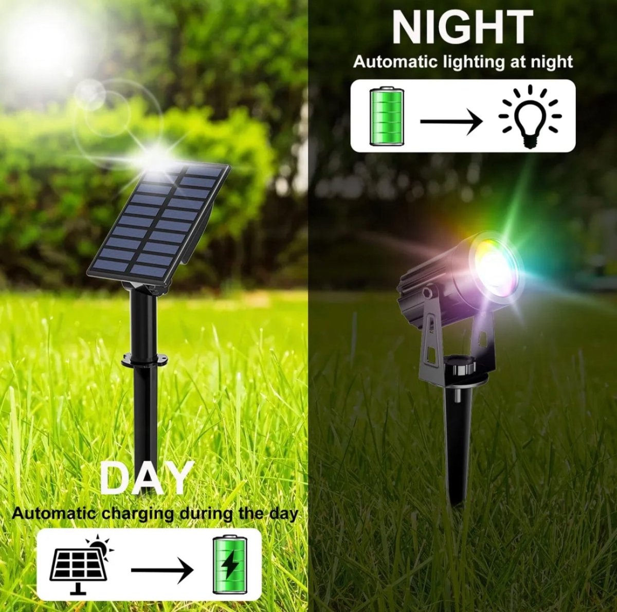 Series II Professional Grade 3000K 4 Piece DIY LED Solar 4 in 1 Garden Spike Kit Green Earth Lighting Australia, Garden, monetii