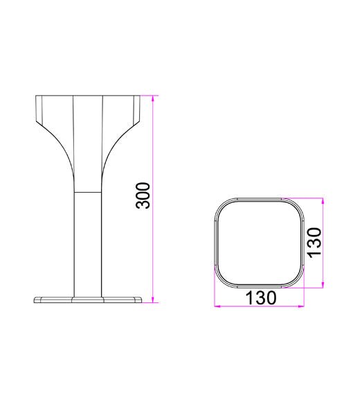 SHU Exterior LED Bollard light Dark Grey 11W 3000K IP65 300mm - SHU2-Bollard Lights-CLA Lighting