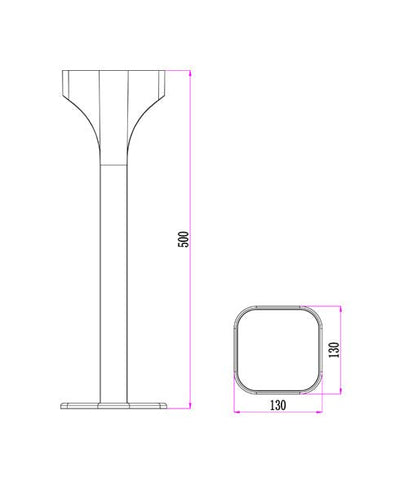 SHU Exterior LED Bollard light Dark Grey 11W 3000K IP65 500mm - SHU3-Bollard Lights-CLA Lighting