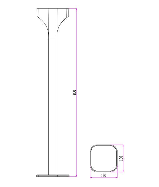 SHU Exterior LED Bollard light Dark Grey 11W 3000K IP65 800mm - SHU4-Bollard Lights-CLA Lighting