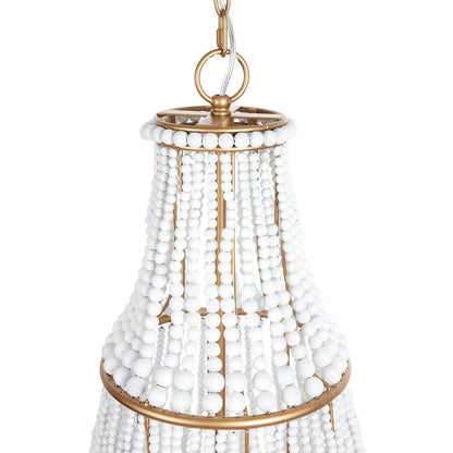 Sierra Beaded Chandelier - Gold/White-Pendant Light-Cafe Lighting and Living