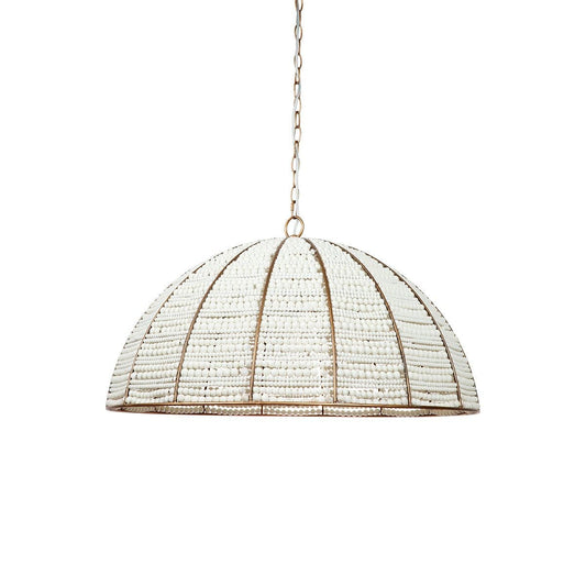 SIERRA Beaded Dome Pendant - Gold/White-Ceiling Light Fixtures-Cafe Lighting and Living