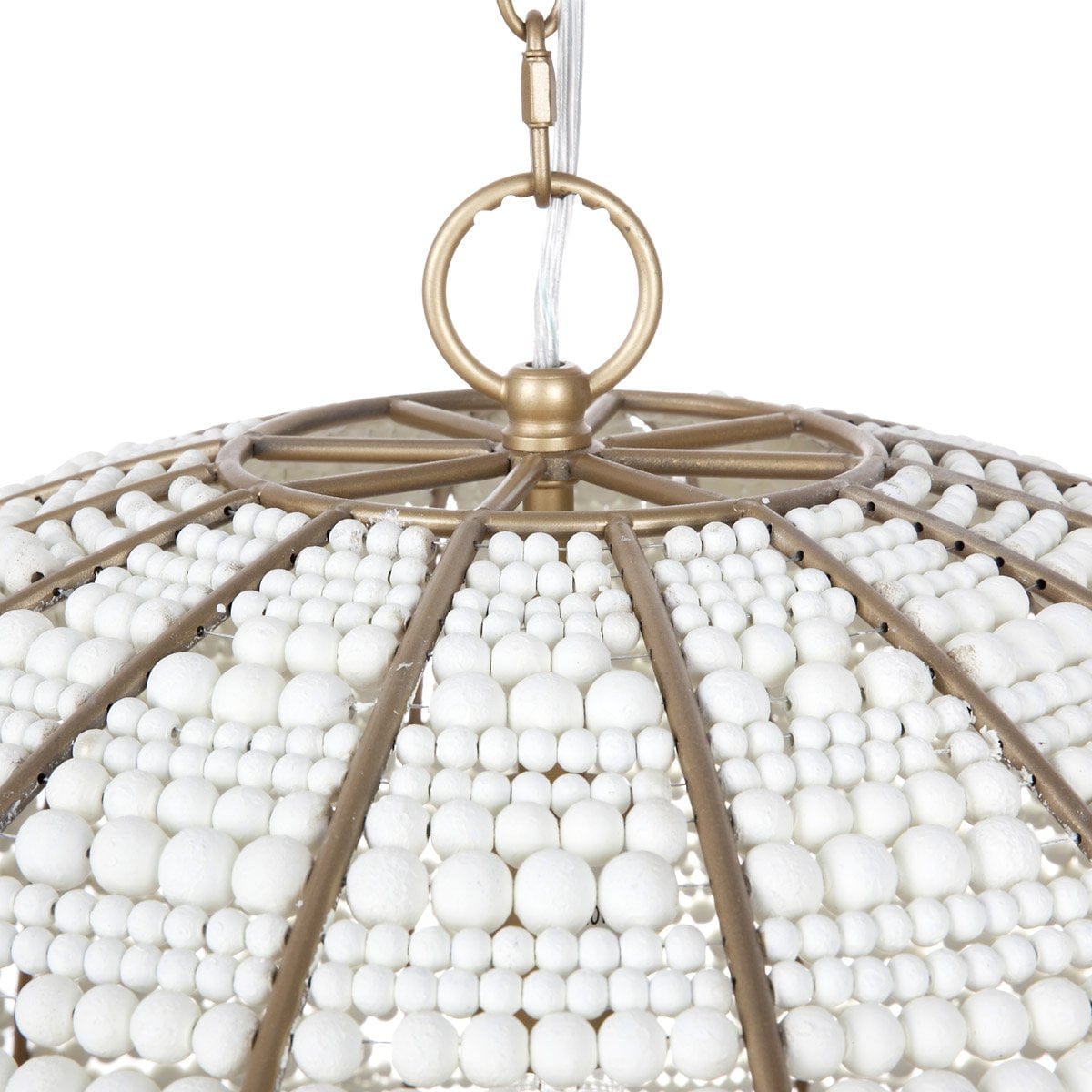 SIERRA Beaded Dome Pendant - Gold/White-Ceiling Light Fixtures-Cafe Lighting and Living