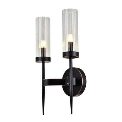 SOFIA DUO 2-Light Wall Light Aged Bronze with Free LED Globes-Wall Light-Dropli