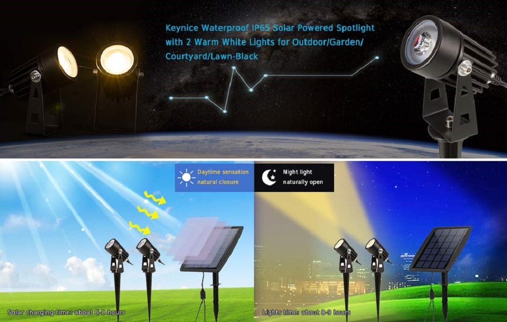 Solar LED Spotlights – Four Adjustable Heads-Home & Garden > Garden Lights-Koala Lamps and Lighting