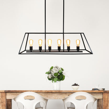 Southport 6 Light Pendant Black - SL66906BK-Island Pendant Lights-Oriel Lighting