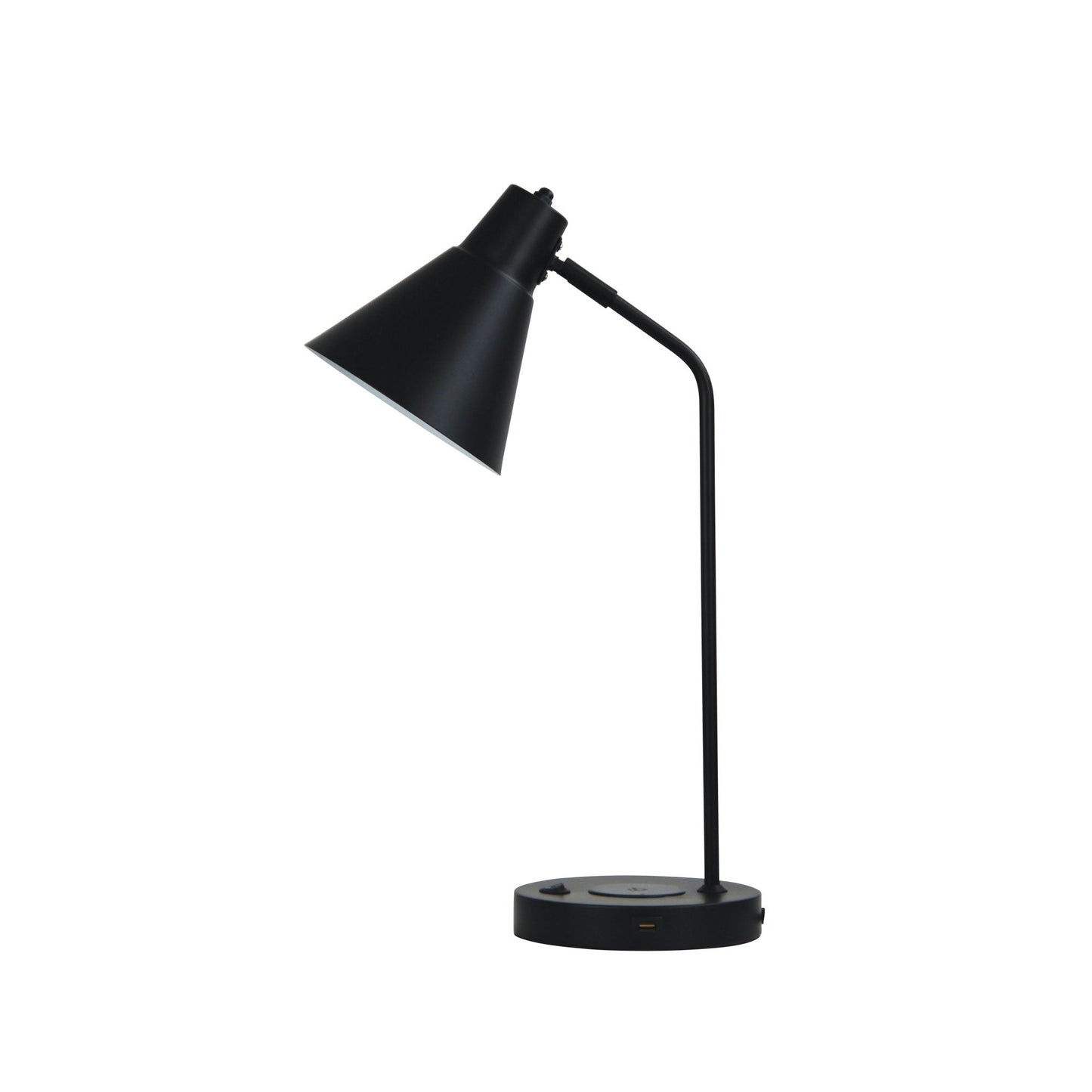 Targa Desk Lamp Black With USB+-TABLE AND FLOOR LAMPS-Oriel