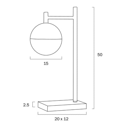 Telbix BASILO - Metal And Opal Glass Table Lamp Telbix, TABLE LAMPS, telbix-basilo-metal-and-opal-glass-table-lamp