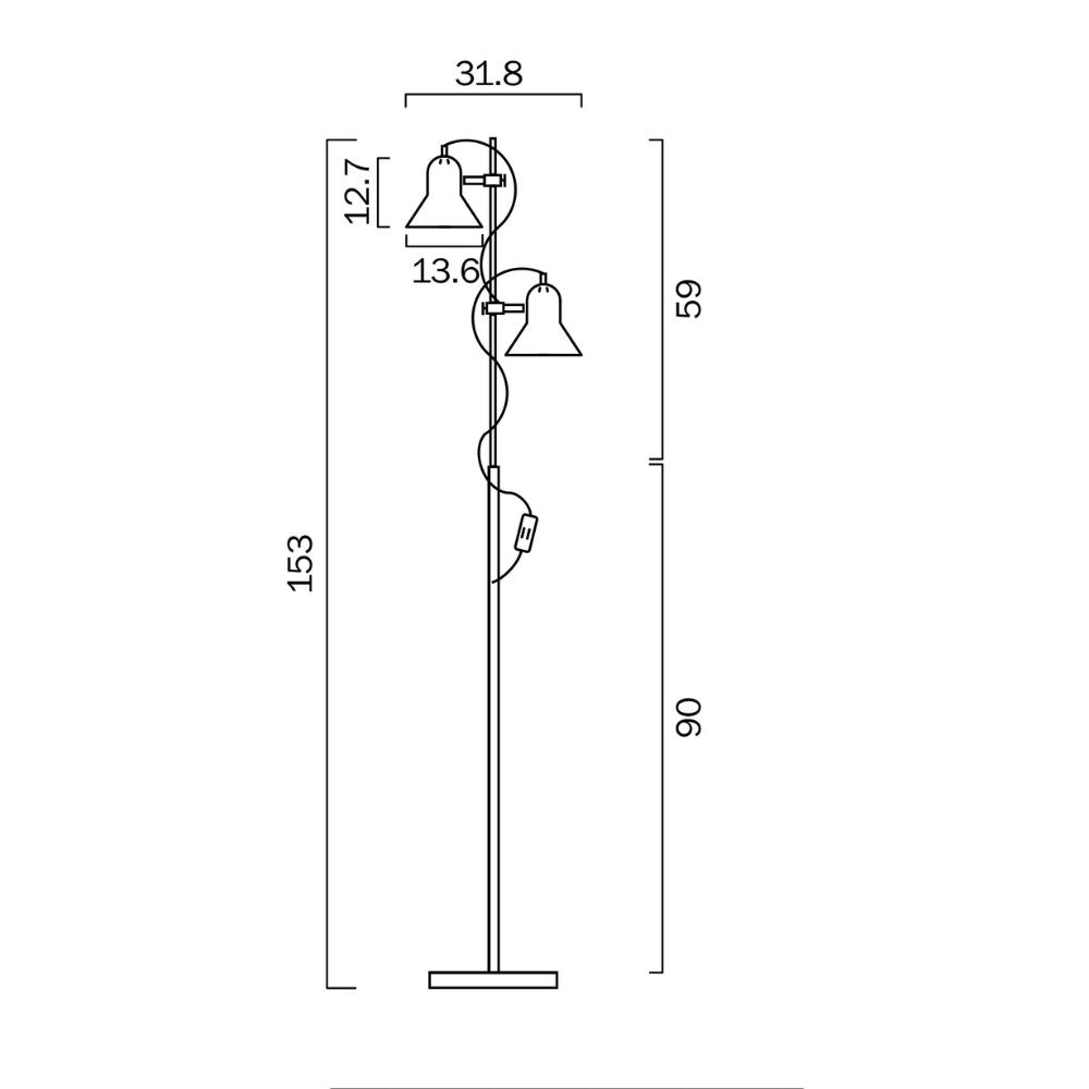 Telbix CORELLI 2 - 12W Floor Lamp Telbix, FLOOR LAMPS, telbix-corelli-2-12w-floor-lamp