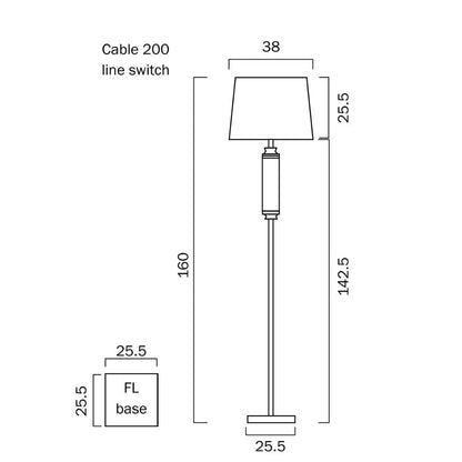 Telbix DORCEL - Metal And Glass Floor Lamp Telbix, FLOOR LAMPS, telbix-dorcel-metal-and-glass-floor-lamp