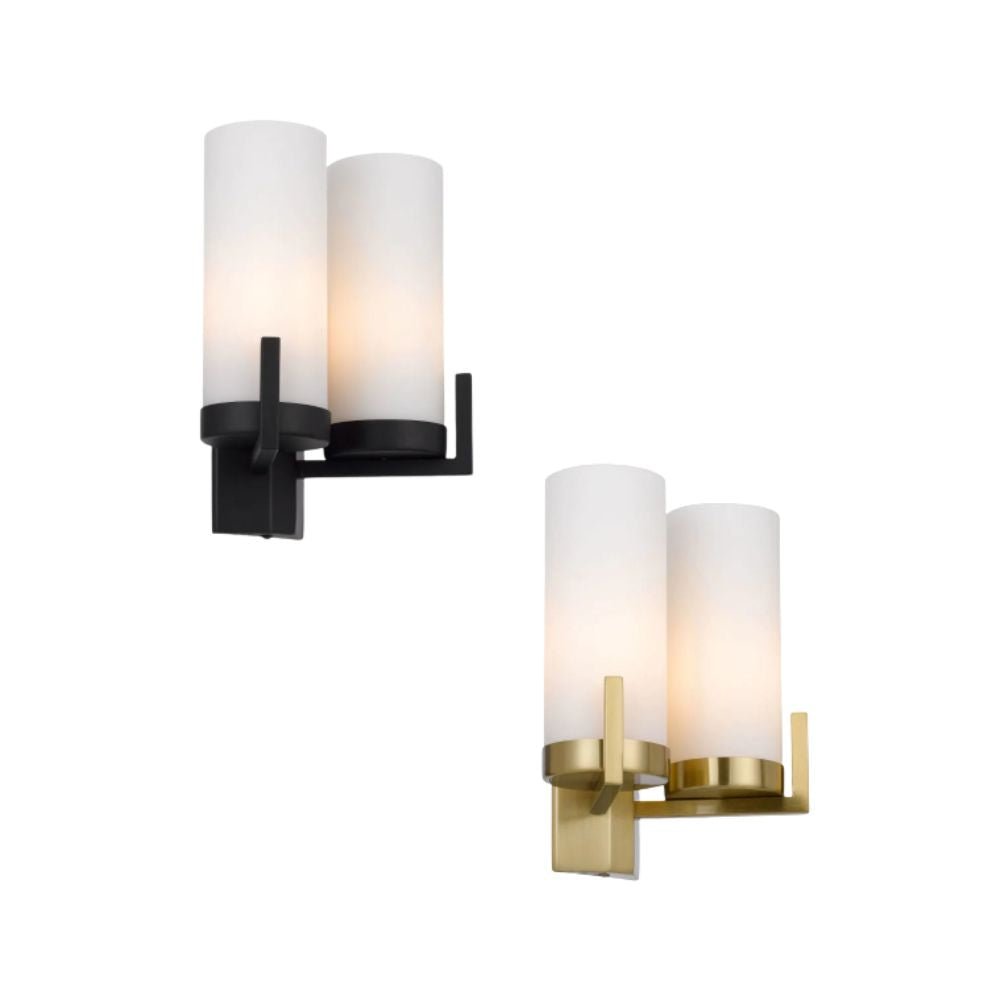 Telbix EAMON - 2 Light Interior Matt Opal Glass Wall Light IP20-WALL LIGHTS-Telbix