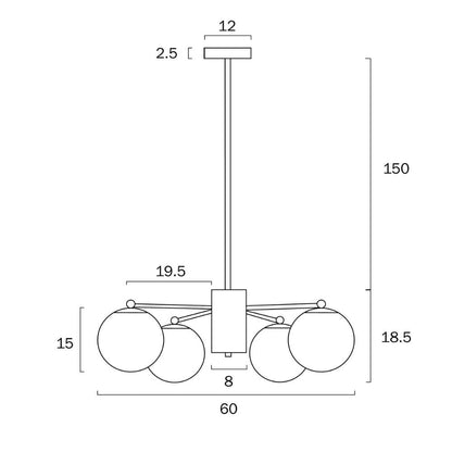 Telbix MARSTEN - 5 Light Pendant Telbix, PENDANT, telbix-marsten-5-light-pendant