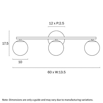 Telbix MORAN - 18W 3-Light Metal Wall Light IP44-WALL LIGHT-Telbix